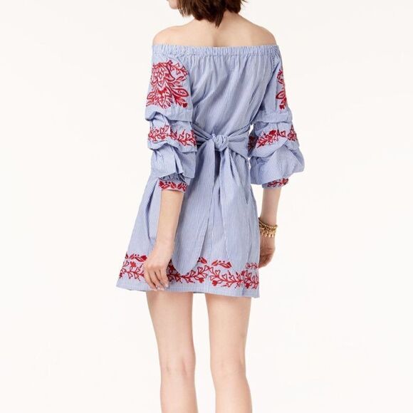 INC Petite Embroidered Off-the-shoulder Dress - Picture 3 of 3
